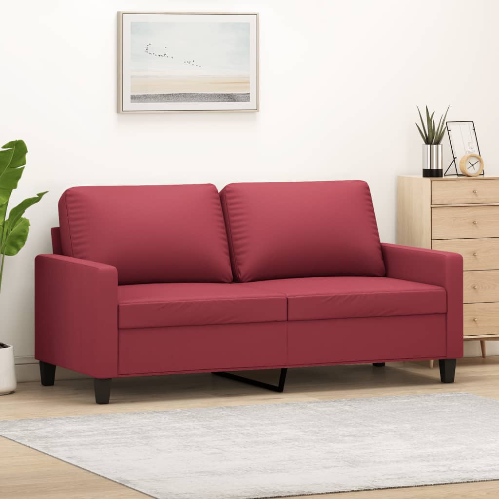 Tweezitsbank 140 cm kunstleer wijnrood is nu te koop bij PeponiXL, paradijselijk wonen!