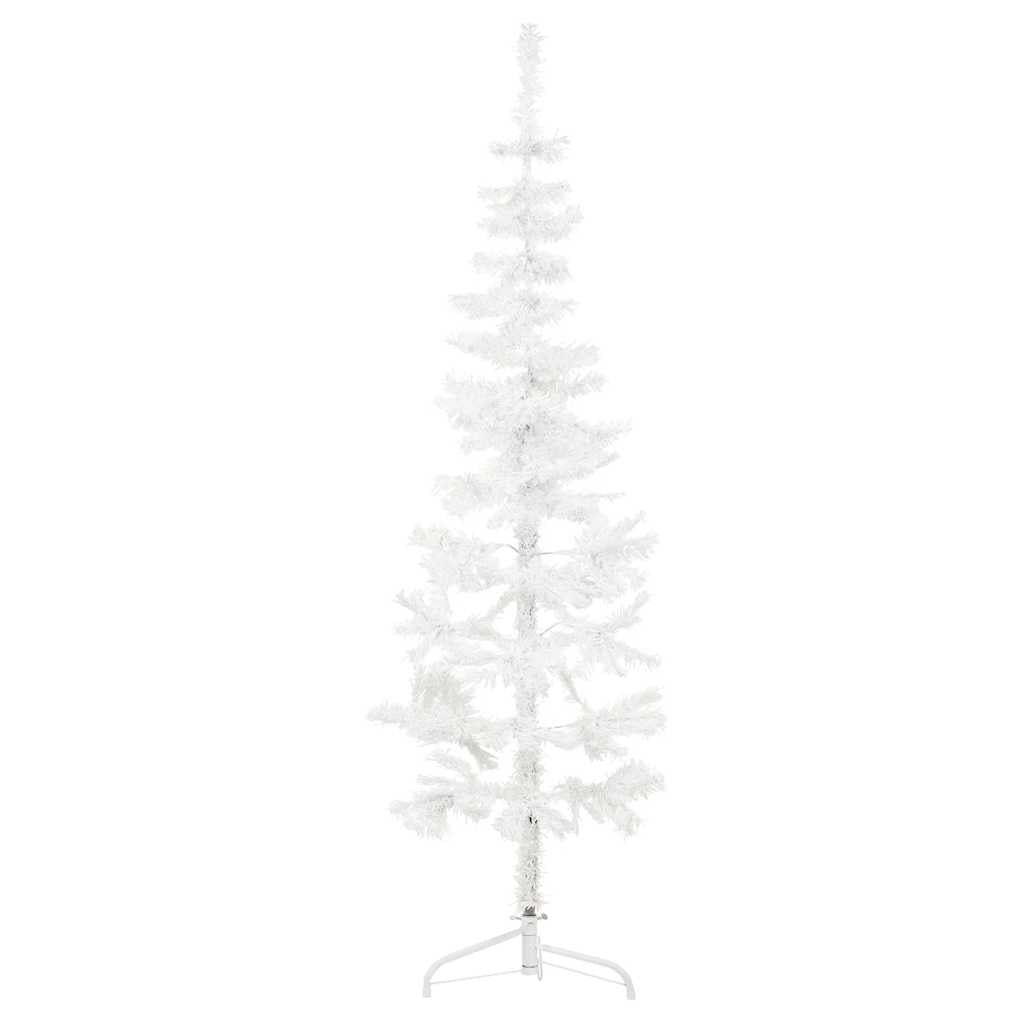 Kunstkerstboom half met standaard smal 150 cm wit is nu te koop bij PeponiXL, paradijselijk wonen!