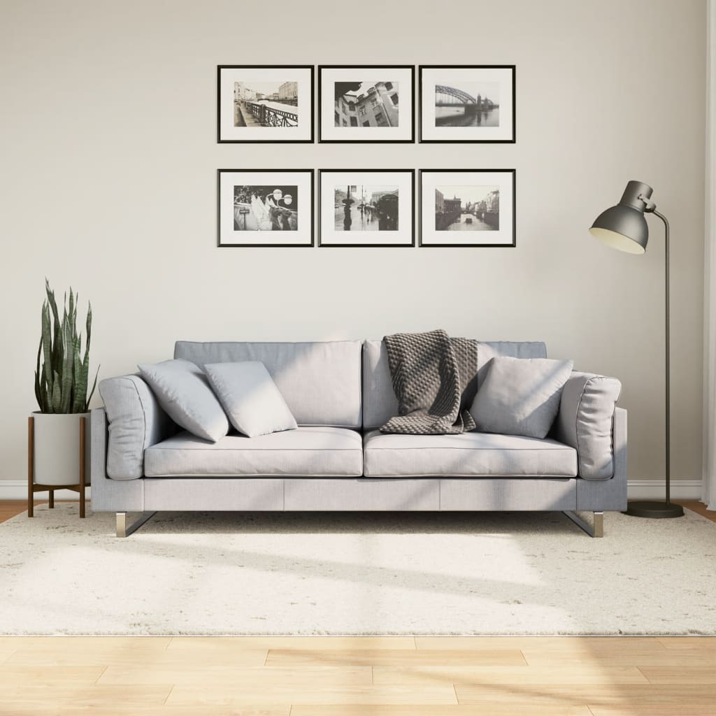 Vloerkleed PAMPLONA shaggy hoogpolig modern 160x230 cm crème is nu te koop bij PeponiXL, paradijselijk wonen!