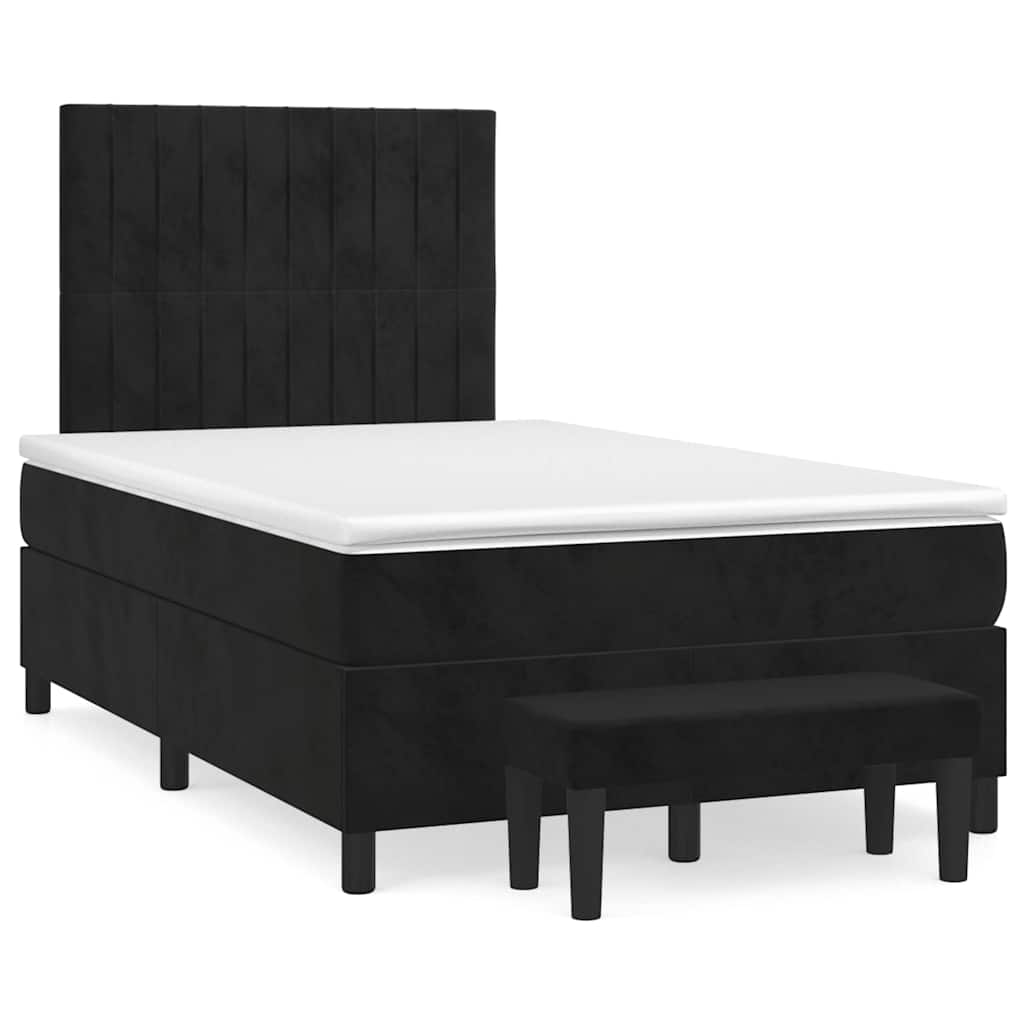 Boxspring met matras fluweel zwart 120x190 cm is nu te koop bij PeponiXL, paradijselijk wonen!