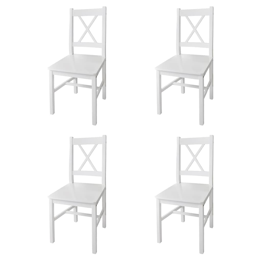 Eetkamerstoelen 4 st grenenhout wit is nu te koop bij PeponiXL, paradijselijk wonen!