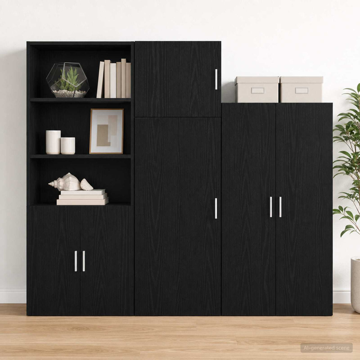 Wandkast Zwart eiken 45 x 42,5 x 40 cm Bewerkt hout is nu te koop bij PeponiXL, paradijselijk wonen!