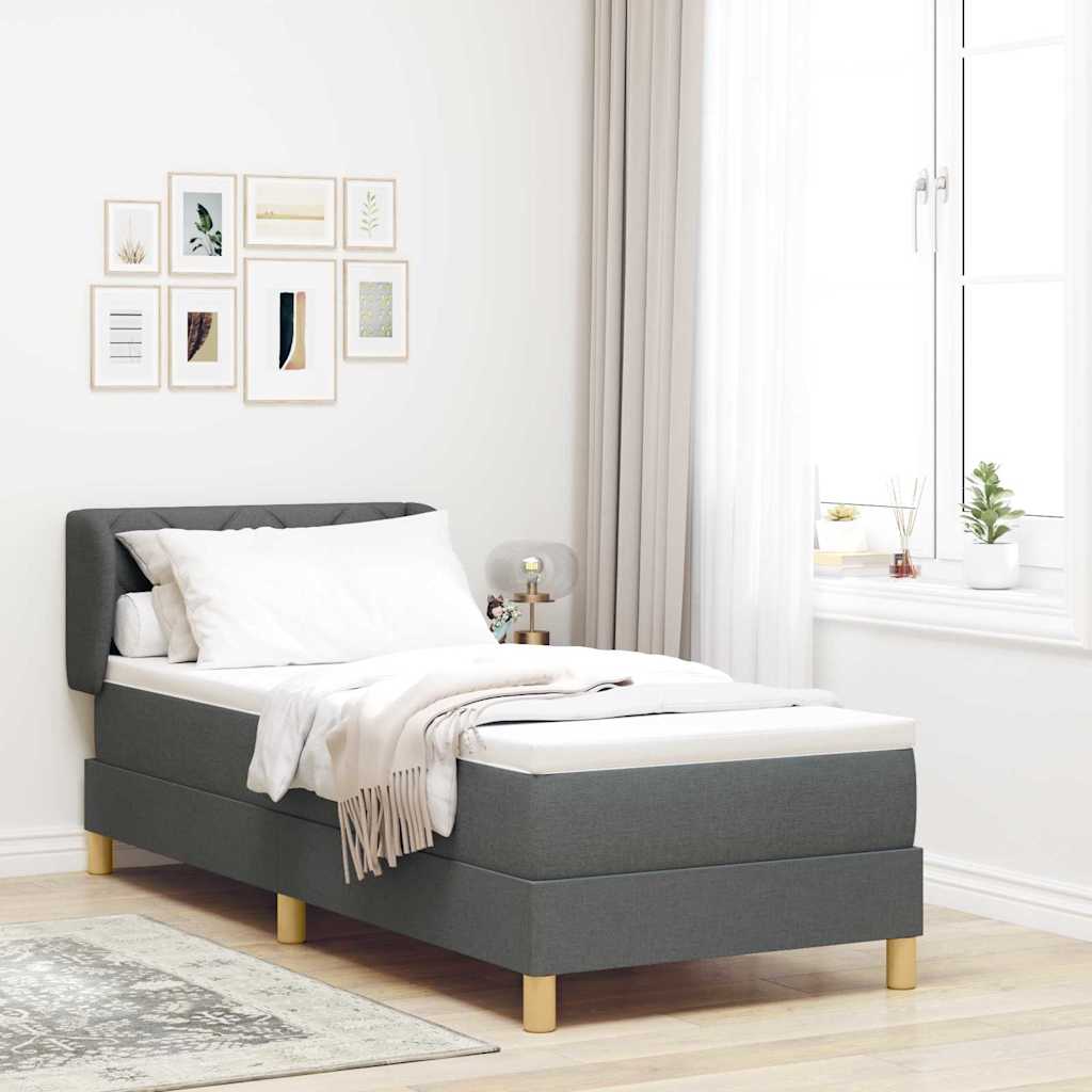 Boxspringbed met matras Donkergrijs 80 x 200 cm Stof is nu te koop bij PeponiXL, paradijselijk wonen!