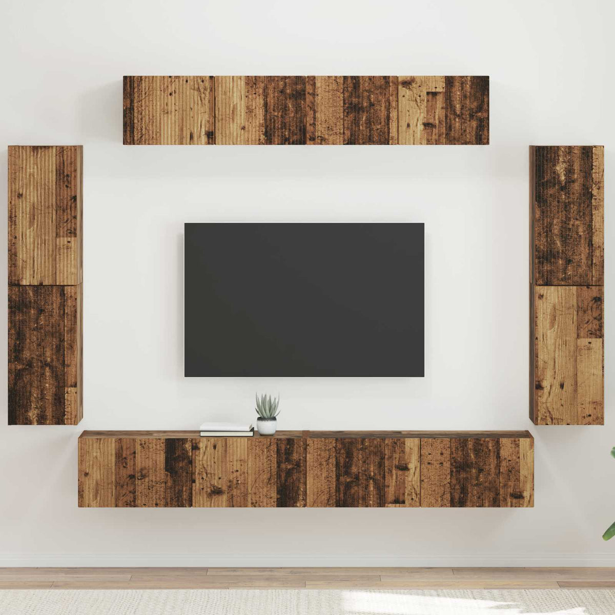 TV-kast 8 pcs Oudhout is nu te koop bij PeponiXL, paradijselijk wonen!