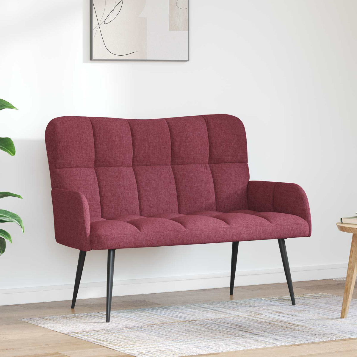 Twee Persoons Sofa Wijnrood 115 x 61 x 87 cm Stof is nu te koop bij PeponiXL, paradijselijk wonen!