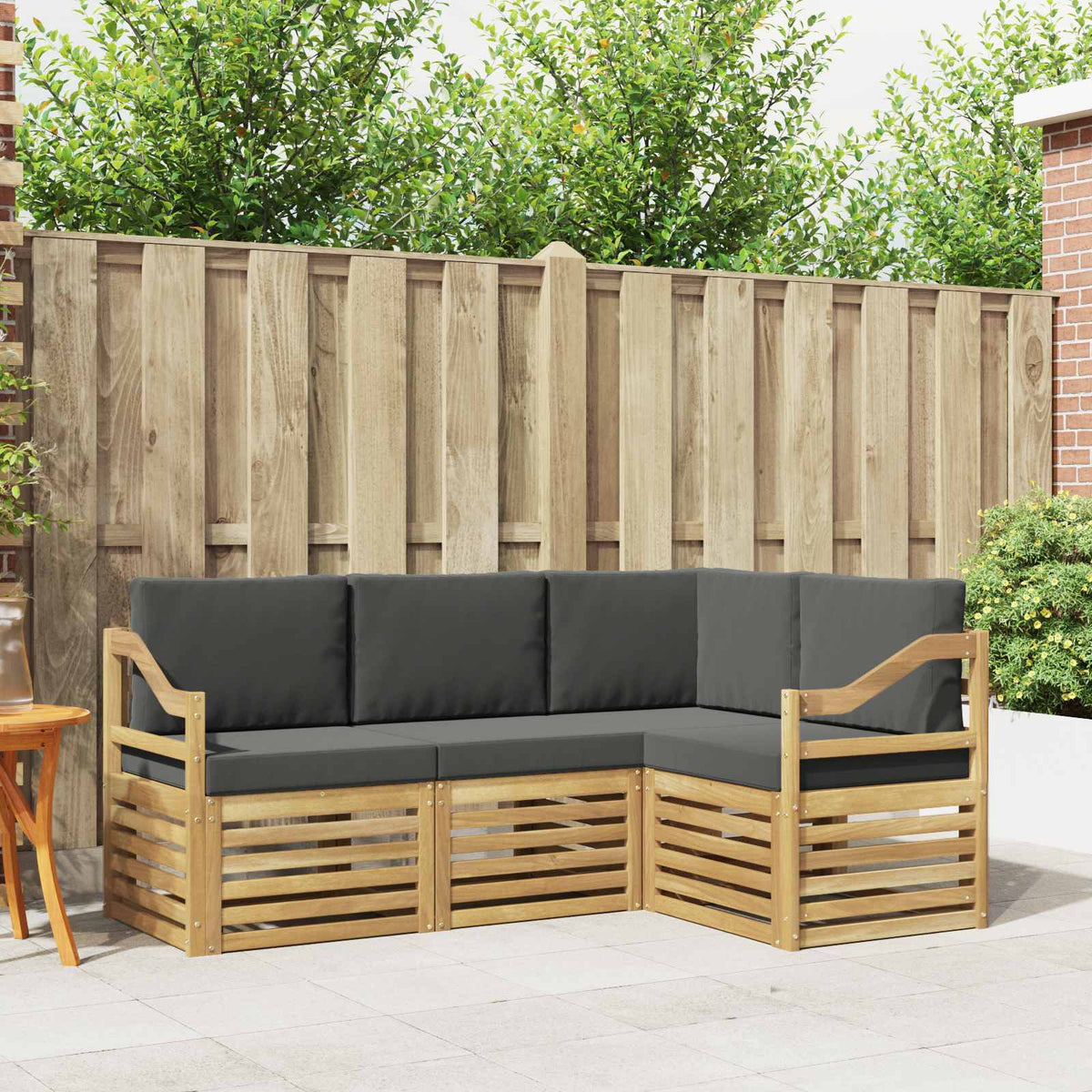 Sofa-Sets 4 pcs Wit en antracietkleurig 185,5 x 126,5 x 73 cm is nu te koop bij PeponiXL, paradijselijk wonen!