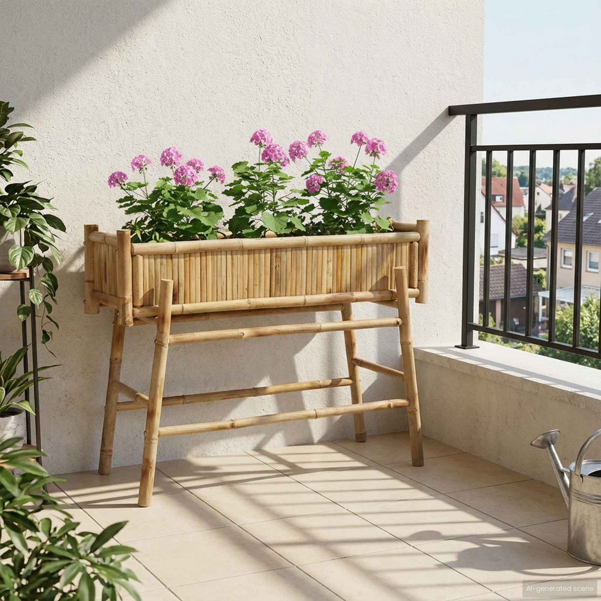 Tuinplanter met Houder Naturel 100 x 38 x 74 cm Bamboe is nu te koop bij PeponiXL, paradijselijk wonen!