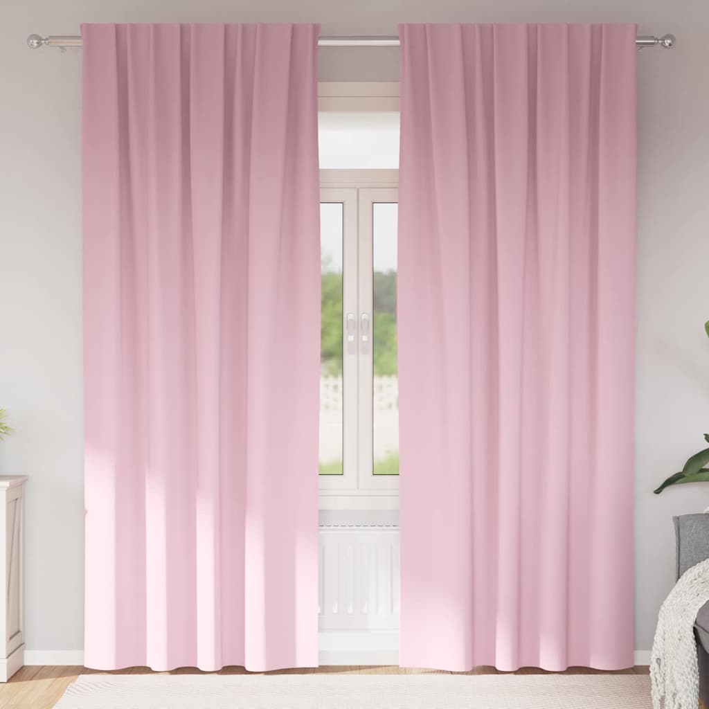 Zwart-out Gordijnen met Ringen 2 pcs Babyroze 225 x 140 cm is nu te koop bij PeponiXL, paradijselijk wonen!