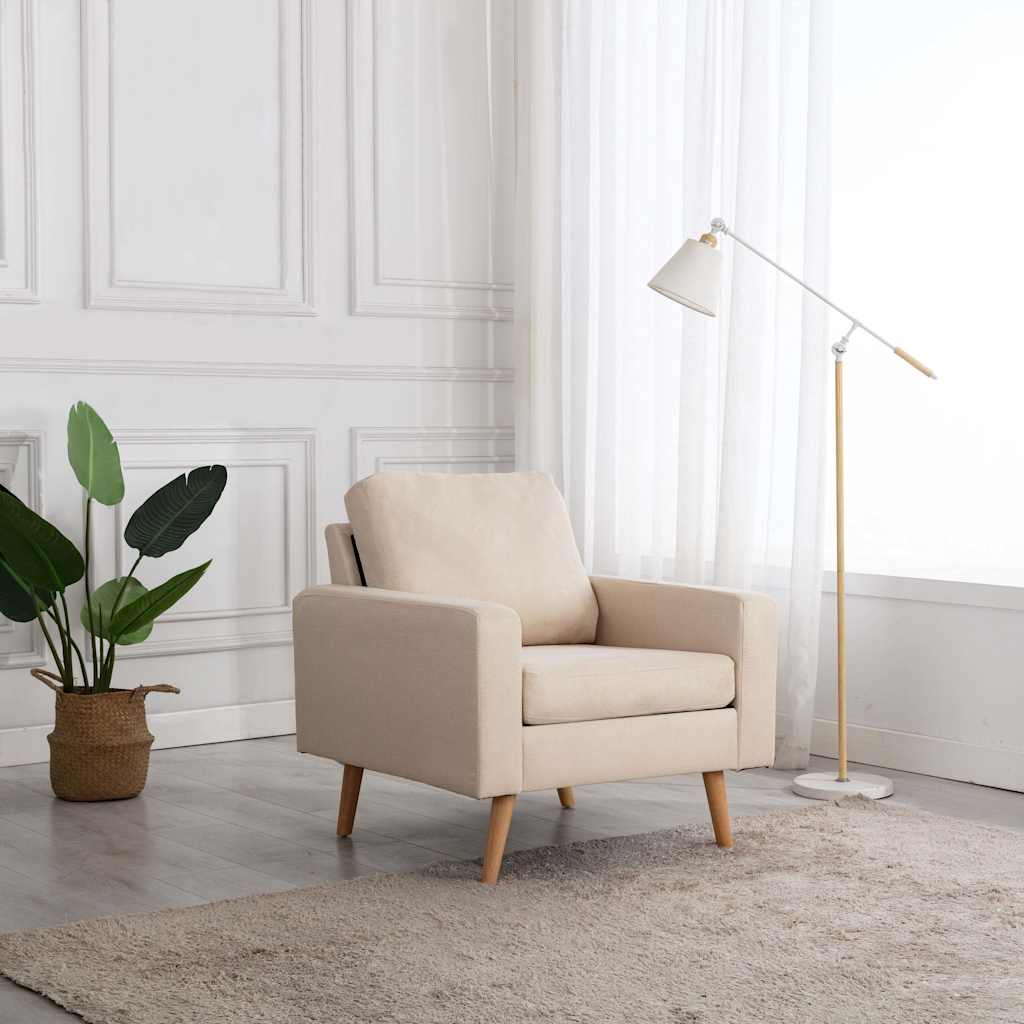 Fauteuil stof crème is nu te koop bij PeponiXL, paradijselijk wonen!