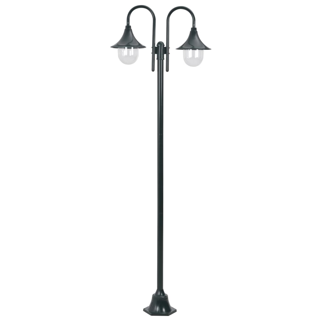 Paalverlichting tuin E27 220 cm aluminium donkergroen 2-delig is nu te koop bij PeponiXL, paradijselijk wonen!