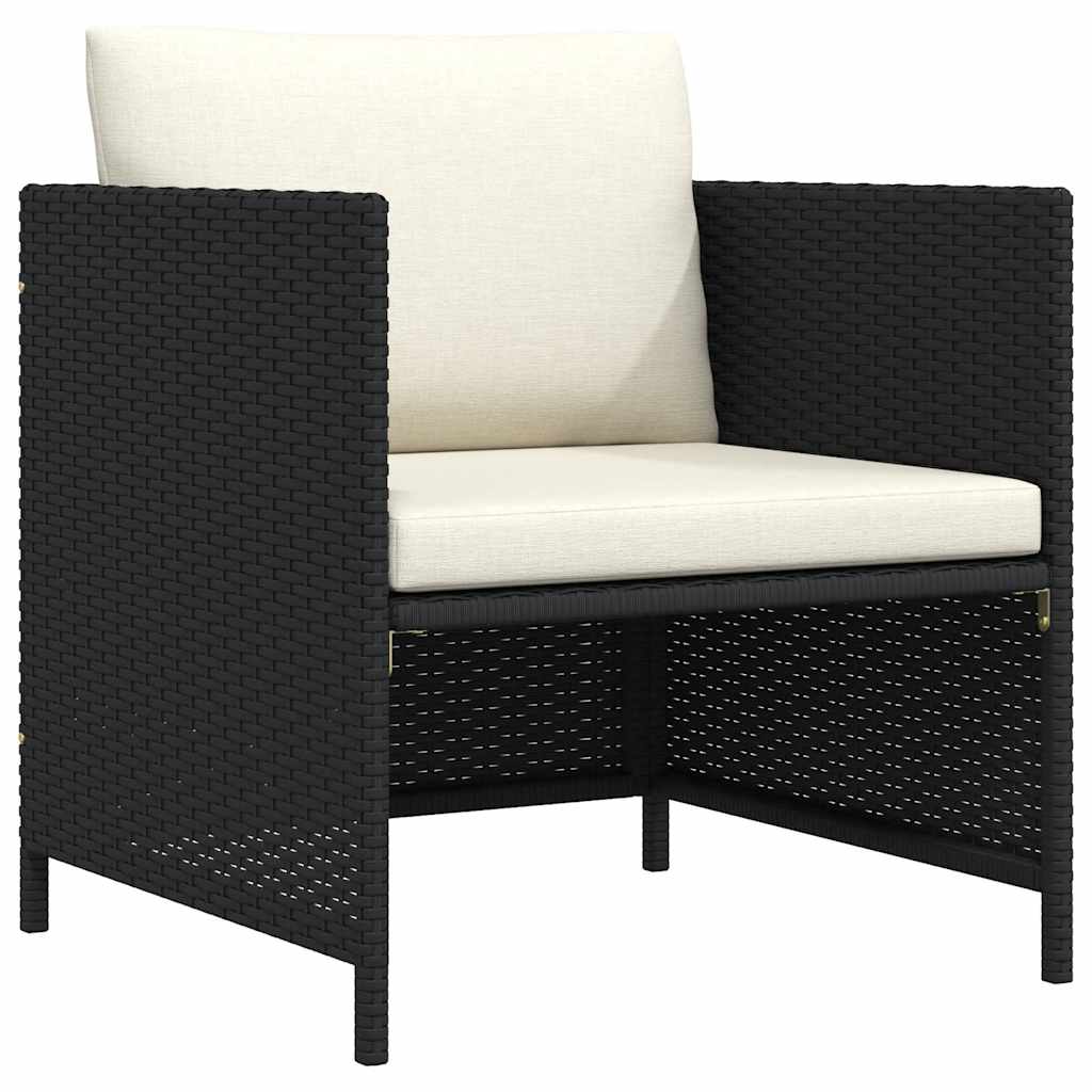 Tuinbank met kussens poly rattan zwart is nu te koop bij PeponiXL, paradijselijk wonen!
