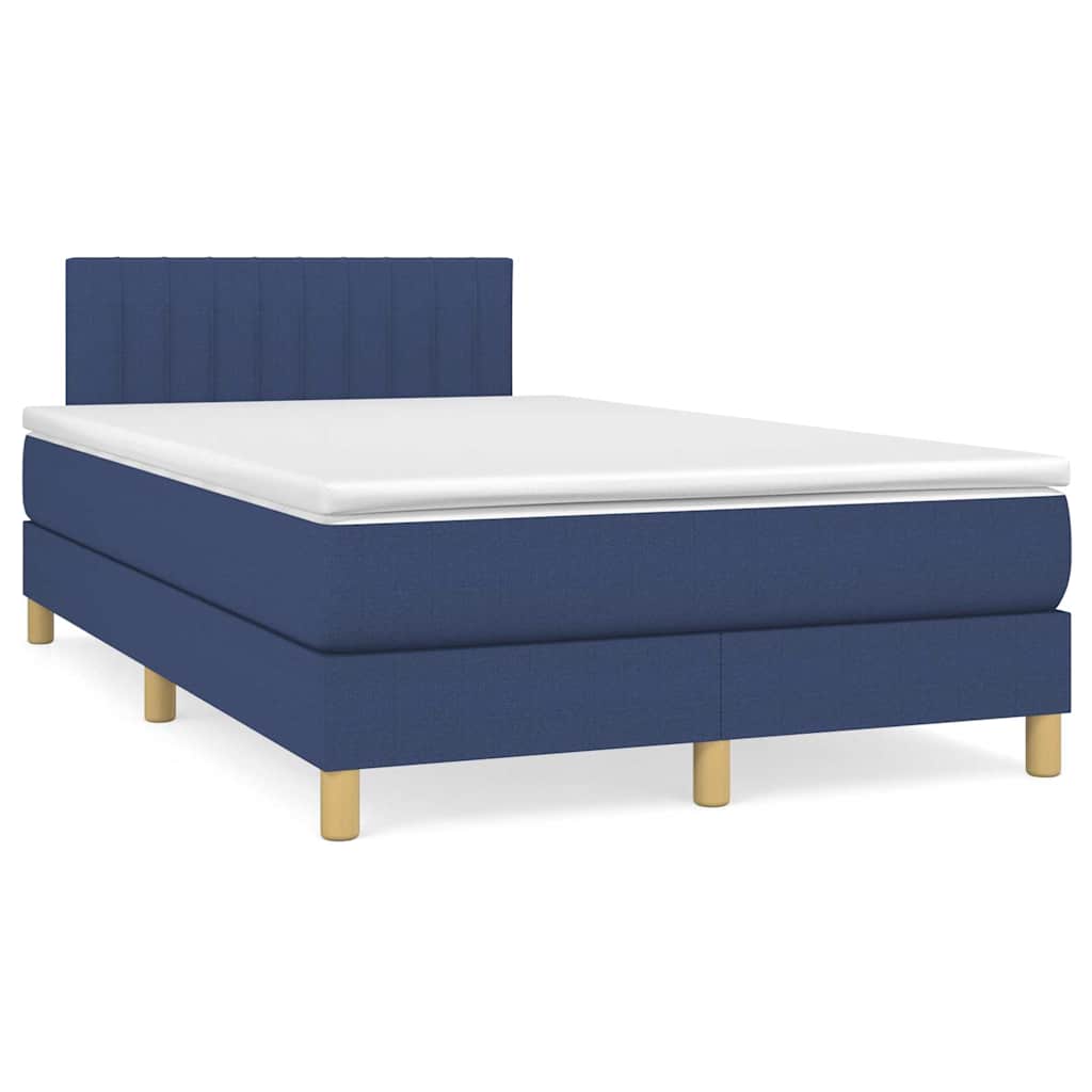 Boxspring met matras en LED stof blauw 120x190 cm is nu te koop bij PeponiXL, paradijselijk wonen!