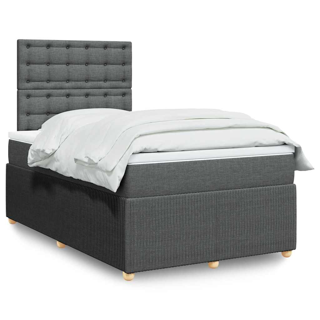 Boxspring met matras stof donkergrijs 120x200 cm is nu te koop bij PeponiXL, paradijselijk wonen!