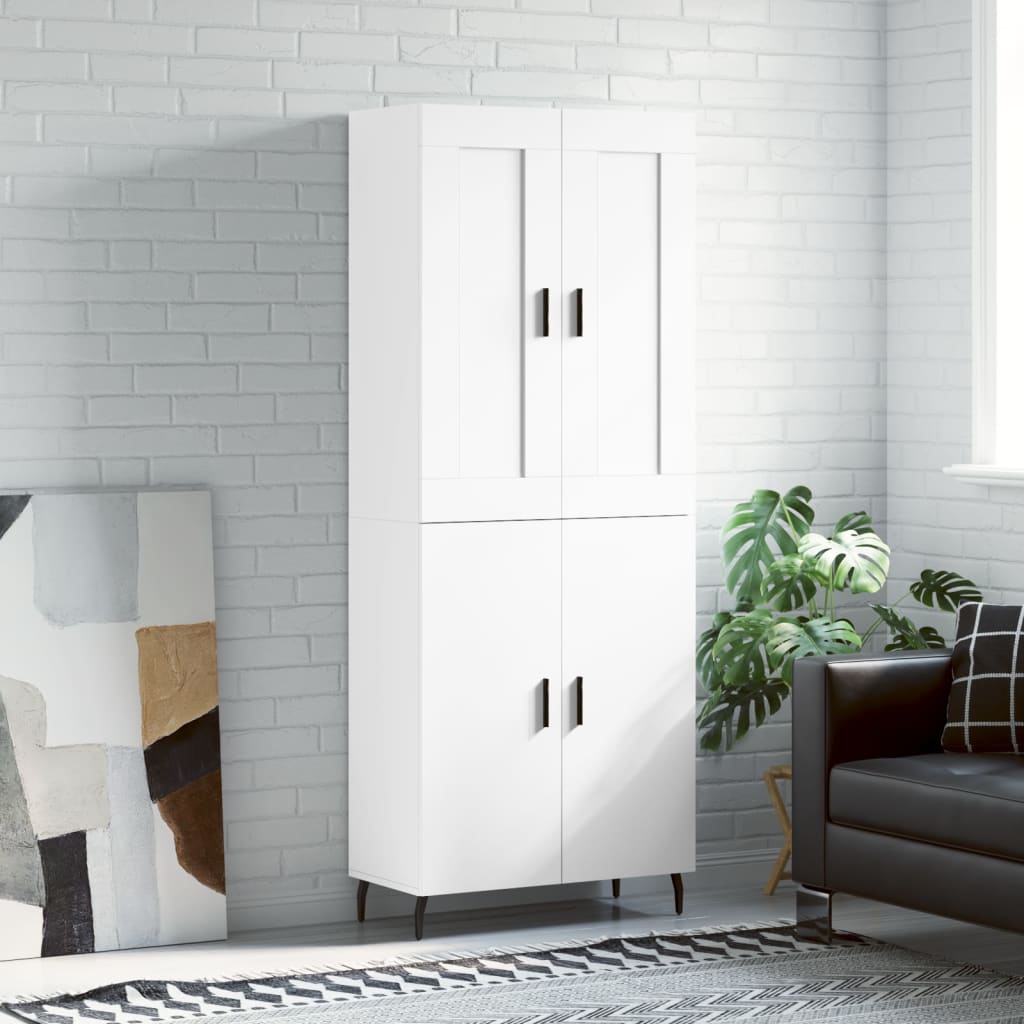 Hoge kast 69,5x34x180 cm bewerkt hout wit is nu te koop bij PeponiXL, paradijselijk wonen!