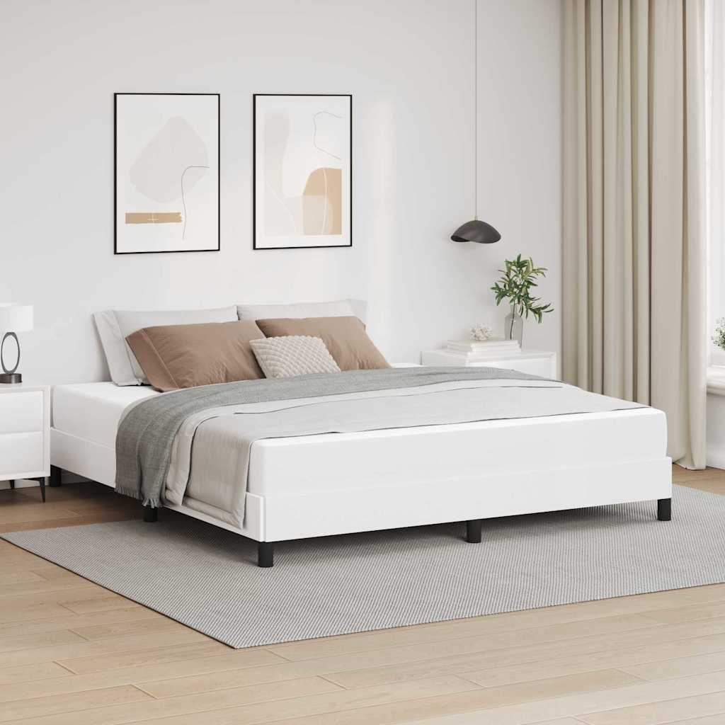 Bedframe met matras Puur Wit 180 x 200 cm Stof is nu te koop bij PeponiXL, paradijselijk wonen!