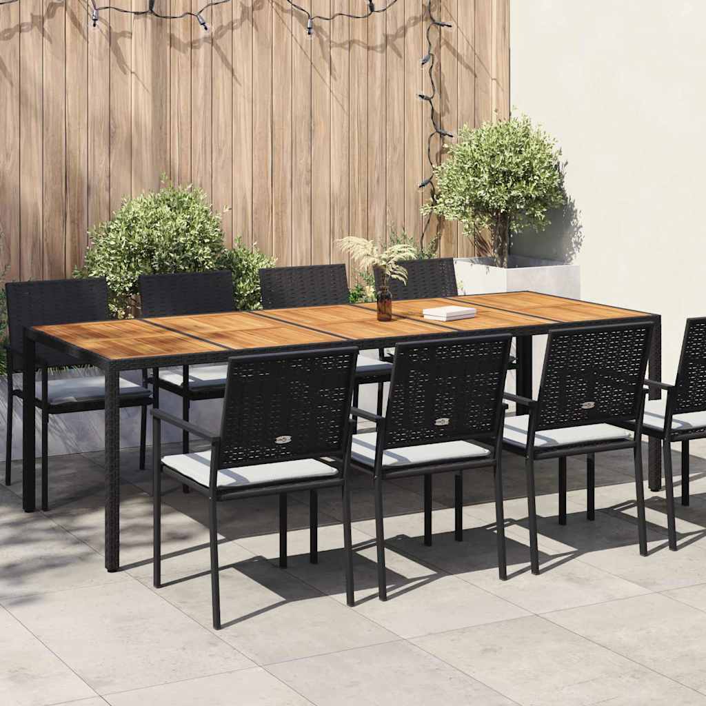 Tuinstafel Zwart 250 x 100 x 75 cm poly rattan is nu te koop bij PeponiXL, paradijselijk wonen!
