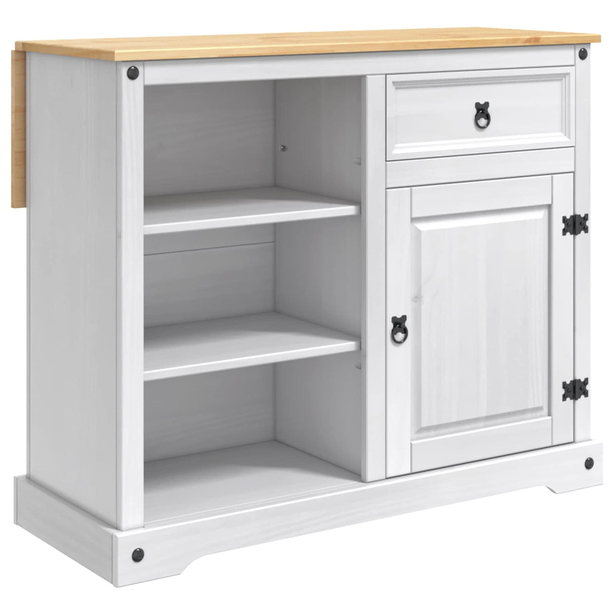 Keuken Trolley 2 pcs Wit en Honing Was 112 x 70 x 91,5 cm is nu te koop bij PeponiXL, paradijselijk wonen!