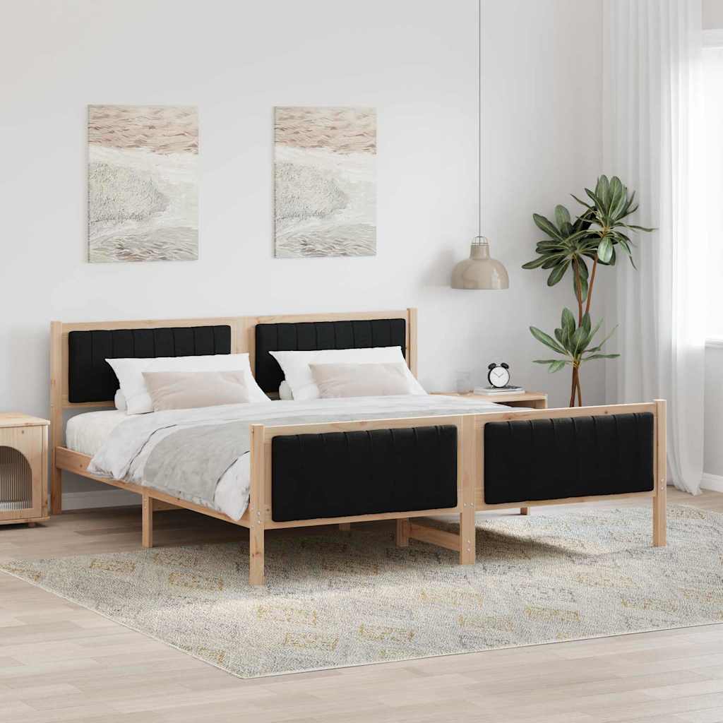 Bedframe Bruin en zwart 180 x 200 cm Massief grenenhout is nu te koop bij PeponiXL, paradijselijk wonen!