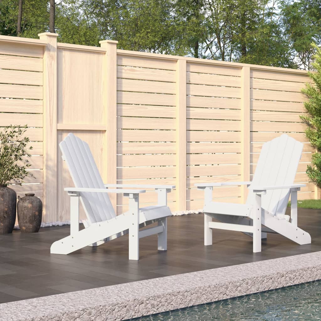 Tuinstoelen 2 st Adirondack HDPE wit is nu te koop bij PeponiXL, paradijselijk wonen!