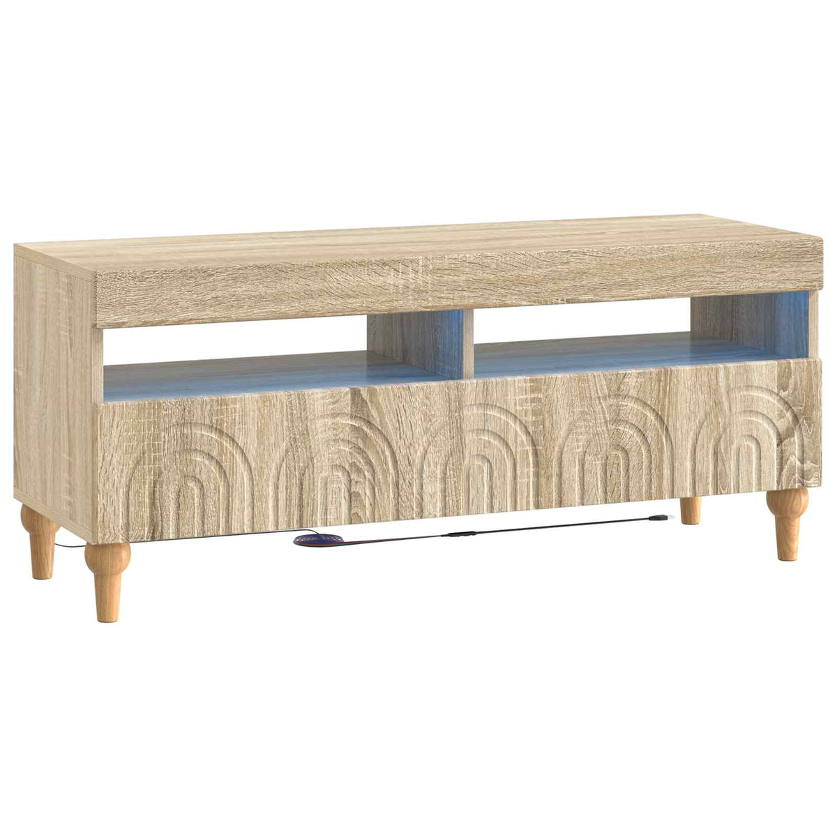 LED tv-meubel Sonoma Eiken Bewerkt hout is nu te koop bij PeponiXL, paradijselijk wonen!