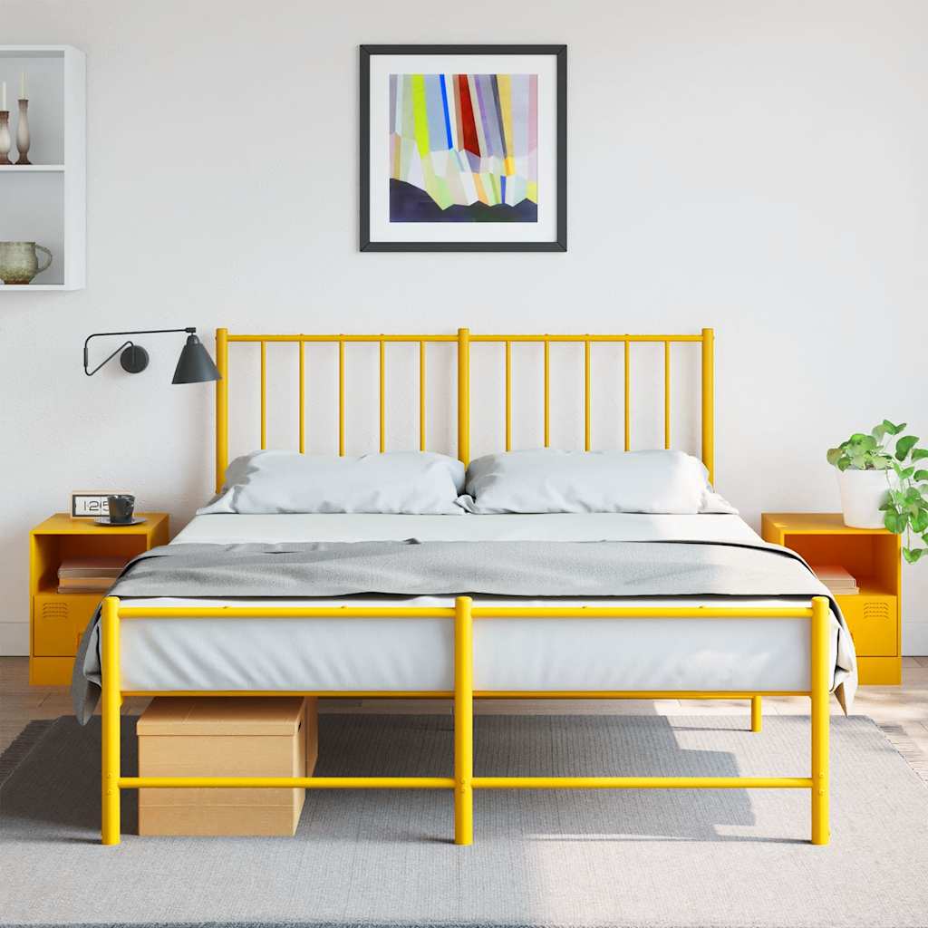 Nachtkastjes 2 st 34,5x39x44 cm staal mosterdgeel is nu te koop bij PeponiXL, paradijselijk wonen!