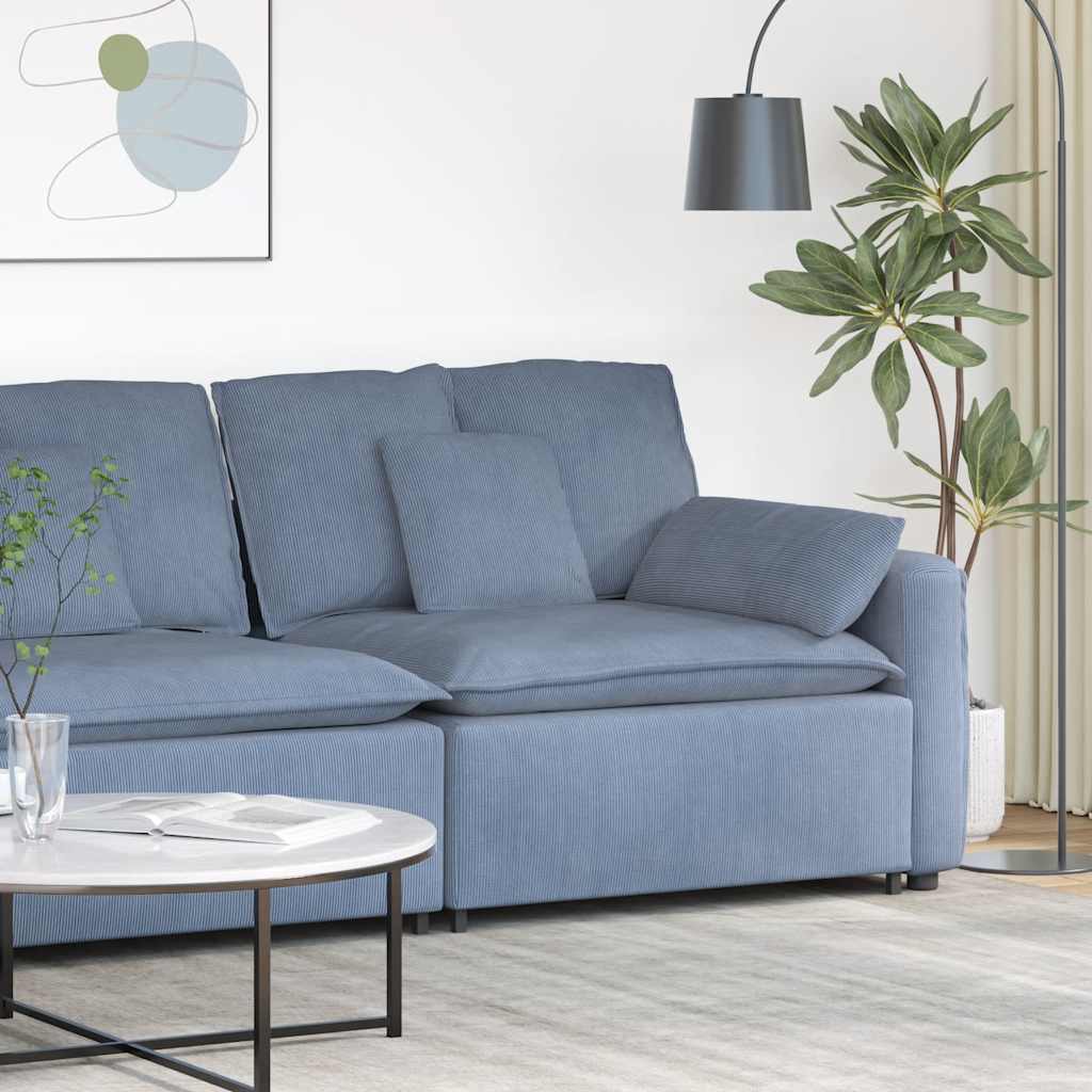Modulaire bank Armleuning eindmodule met kussens 100 cm blauw is nu te koop bij PeponiXL, paradijselijk wonen!