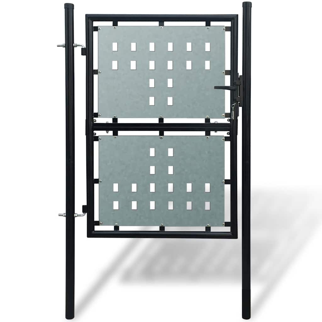 Zwarte enkele deur schuttingpoort 100x125 cm is nu te koop bij PeponiXL, paradijselijk wonen!