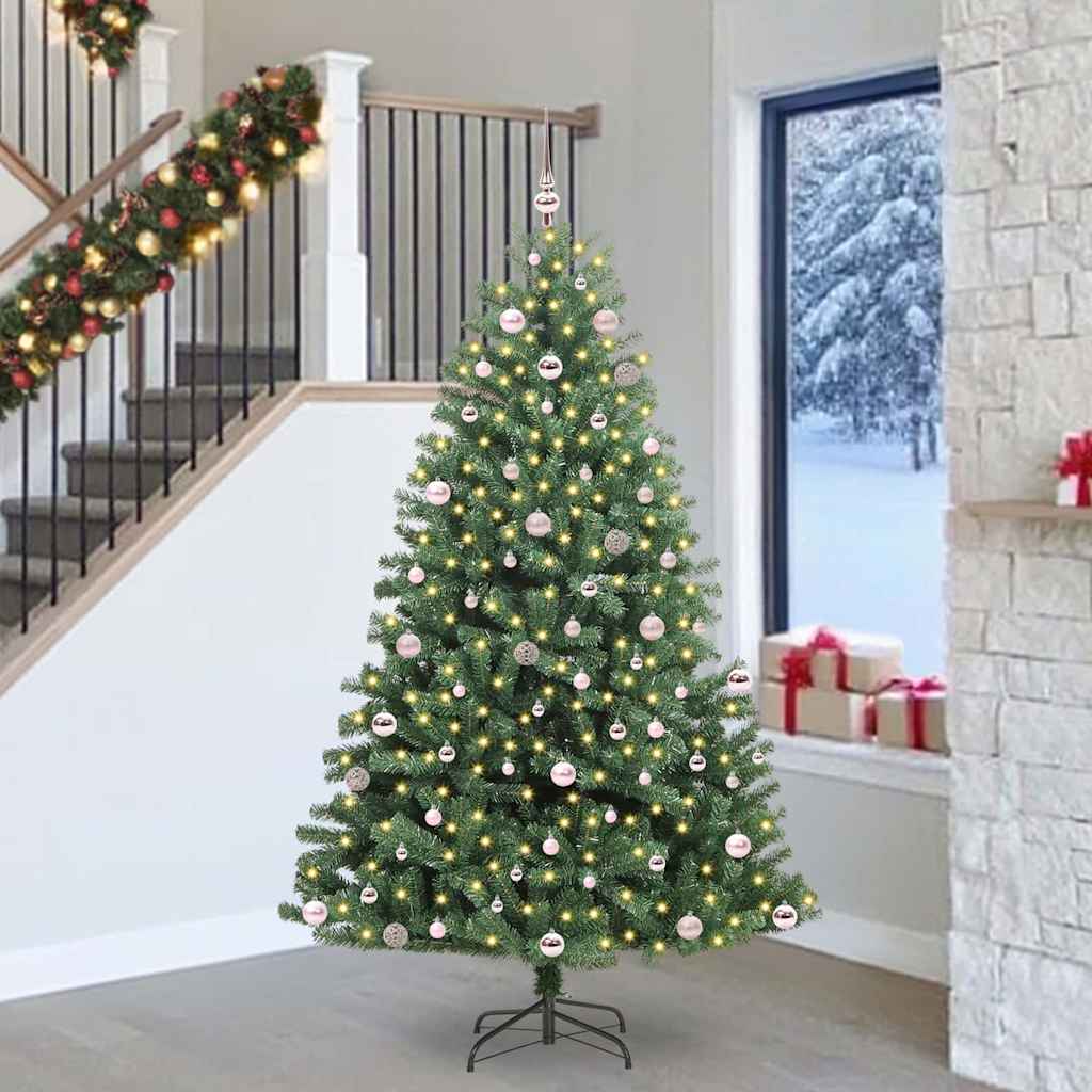 Kunstmatige Inklapbare Kerstboom Groen 240 cm PVC en Metaal is nu te koop bij PeponiXL, paradijselijk wonen!