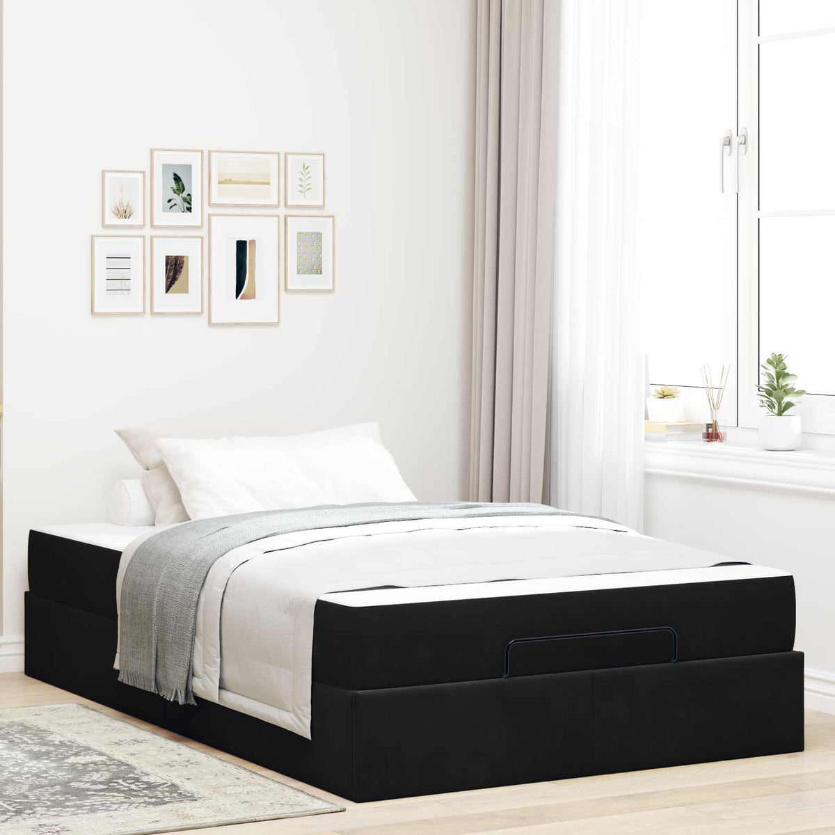 Bedframe met matras 2 pcs Zwart Fluweel is nu te koop bij PeponiXL, paradijselijk wonen!
