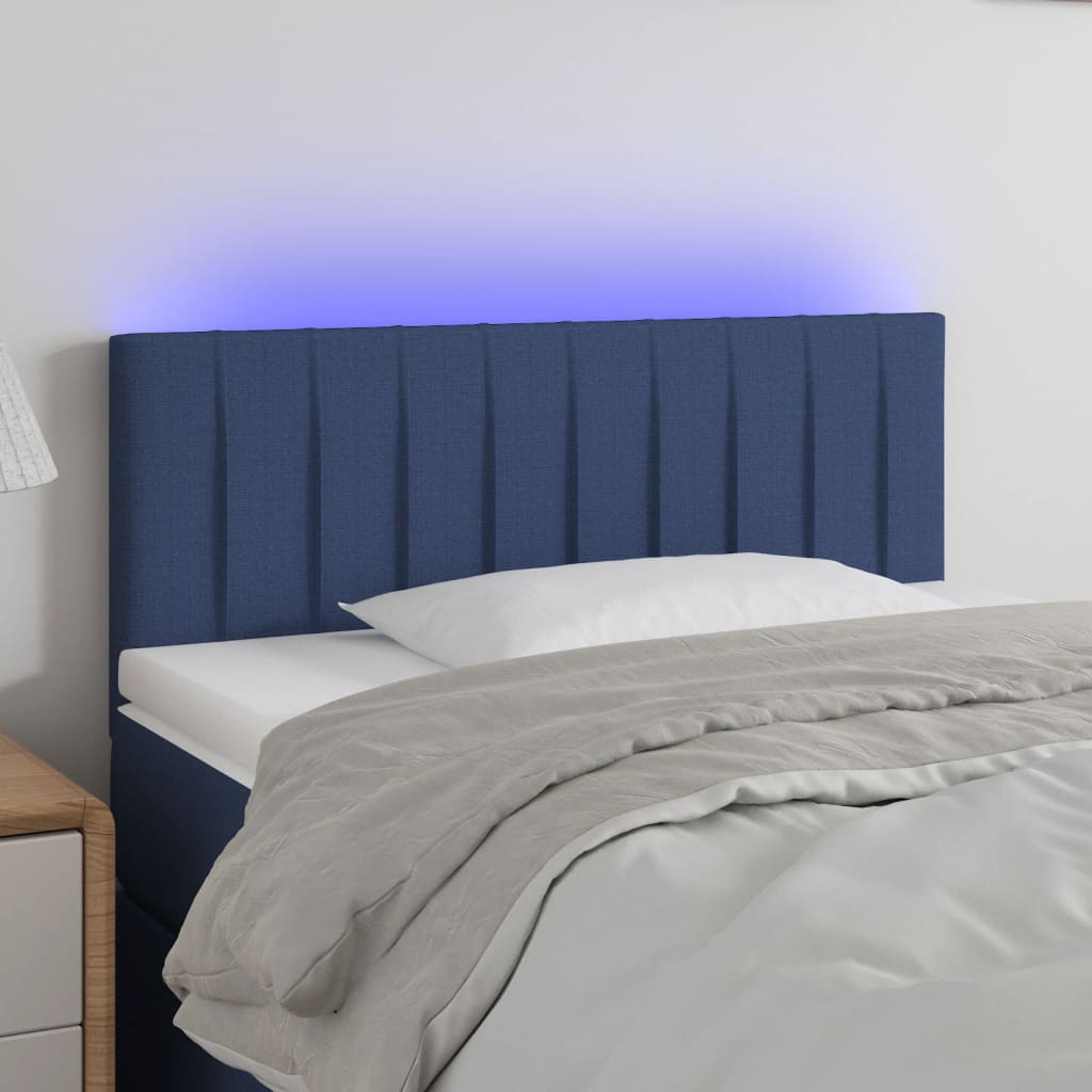 Hoofdbord LED 90x5x78/88 cm stof blauw is nu te koop bij PeponiXL, paradijselijk wonen!