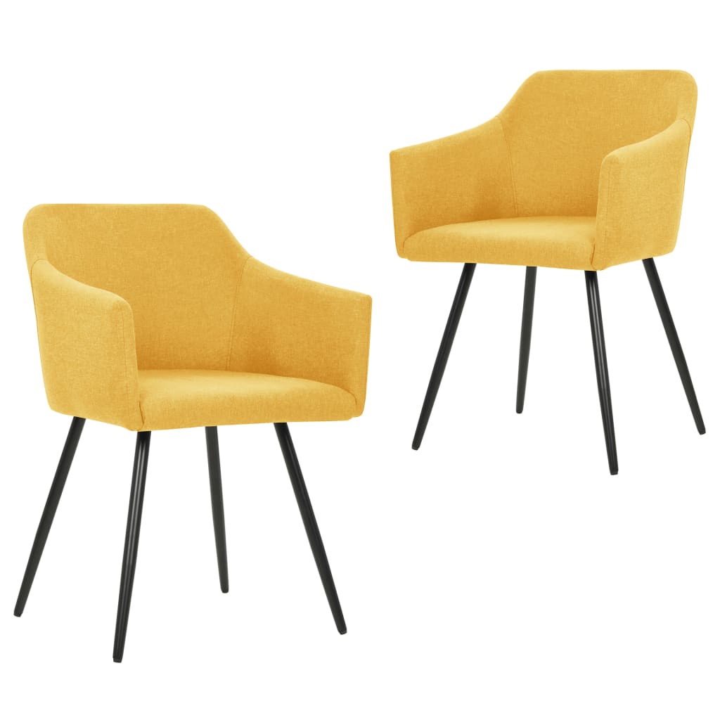Eetkamerstoelen 2 st stof geel is nu te koop bij PeponiXL, paradijselijk wonen!