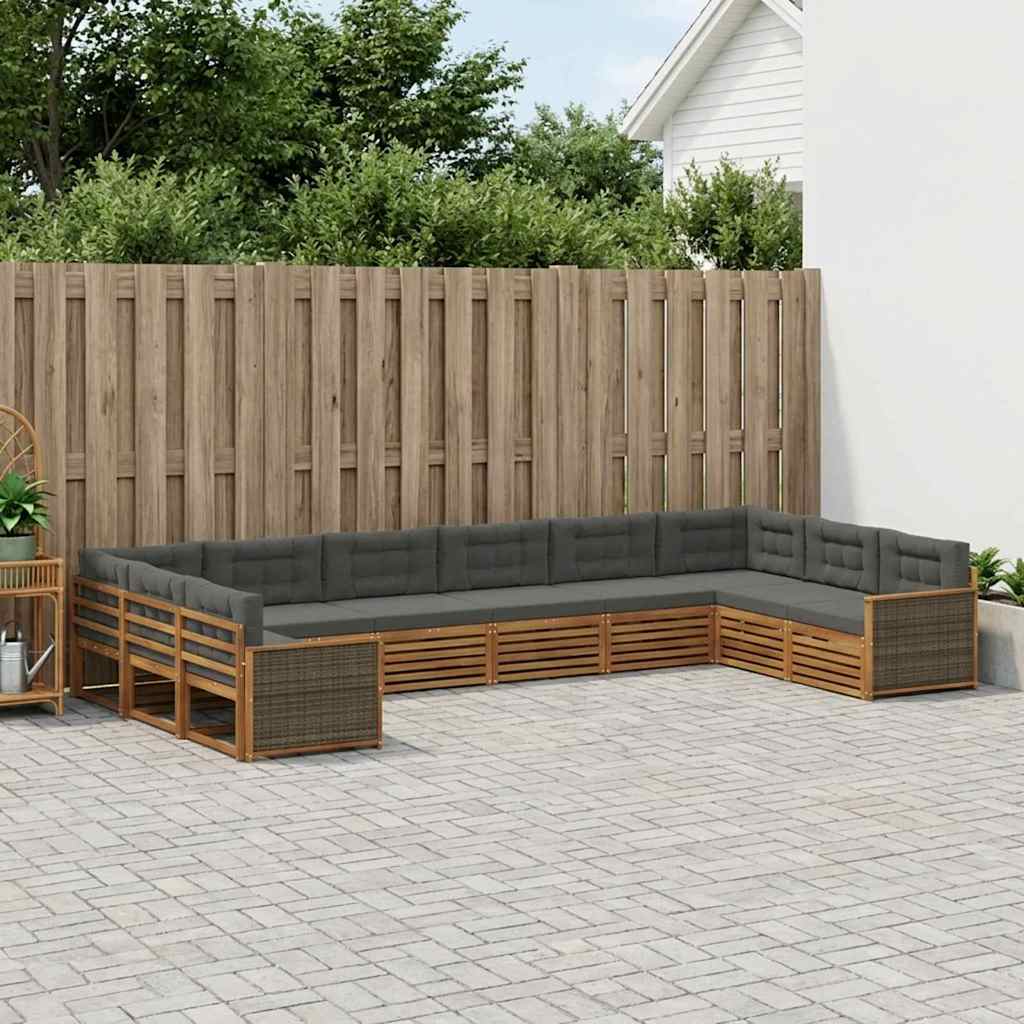 Sofa-Sets met kussen 10 pcs Massief Acaciahout is nu te koop bij PeponiXL, paradijselijk wonen!