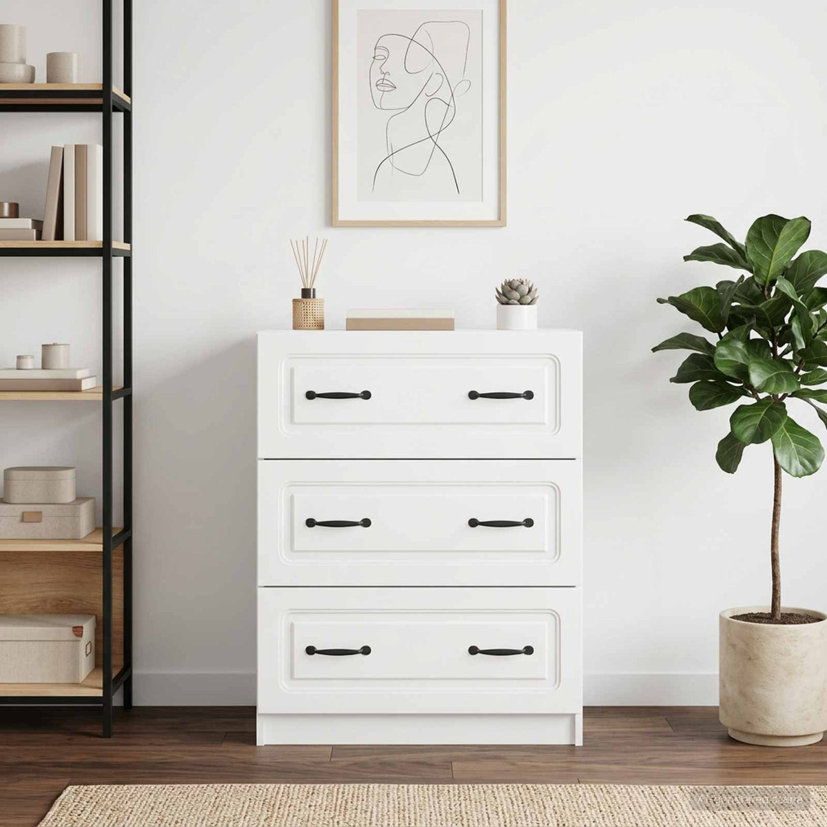 Ladenkast Hoogglans Wit 66 x 34,5 x 87 cm Bewerkt hout is nu te koop bij PeponiXL, paradijselijk wonen!