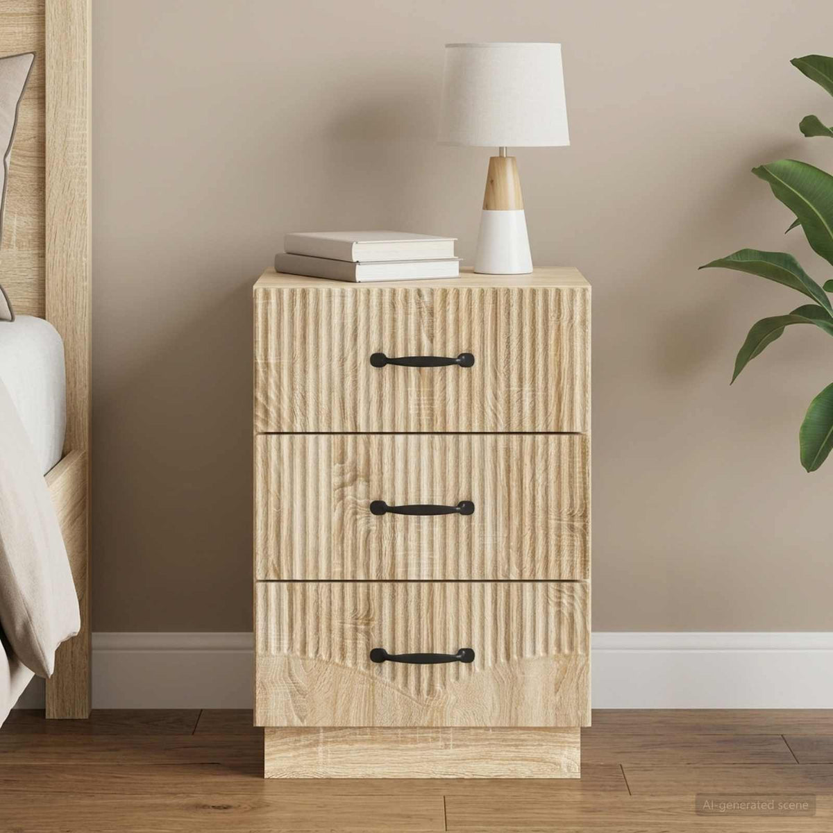 Nachtkastje Sonoma Eiken 43 x 41 x 63,5 cm Bewerkt hout is nu te koop bij PeponiXL, paradijselijk wonen!