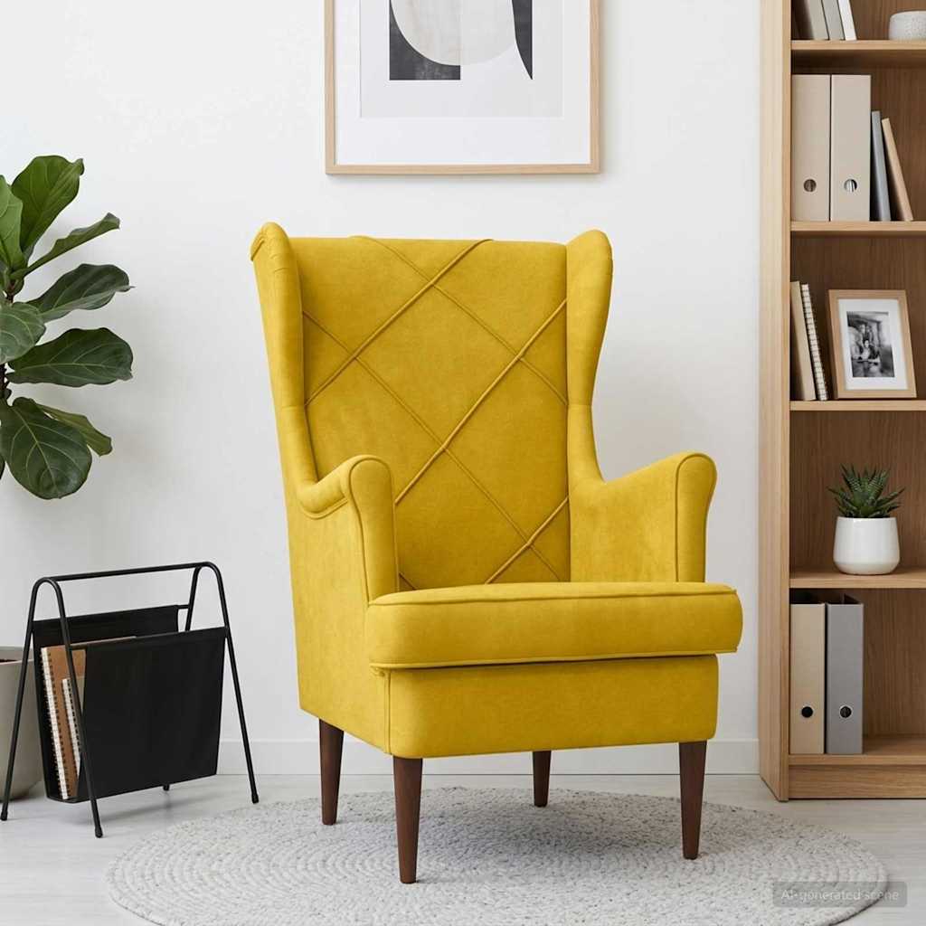 Fauteuil Geel Fluweel is nu te koop bij PeponiXL, paradijselijk wonen!
