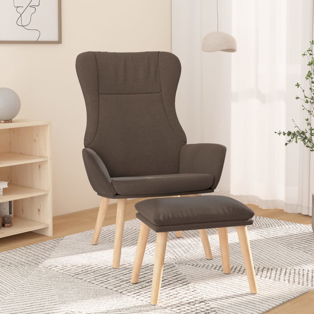 Relaxstoel met voetenbank stof taupe is nu te koop bij PeponiXL, paradijselijk wonen!