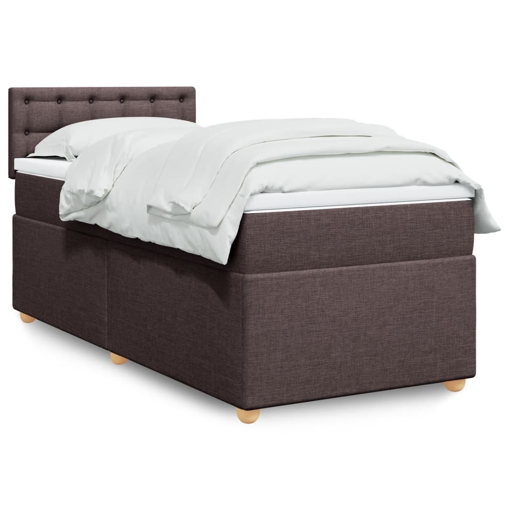 Boxspring met matras stof donkerbruin 90x190 cm is nu te koop bij PeponiXL, paradijselijk wonen!