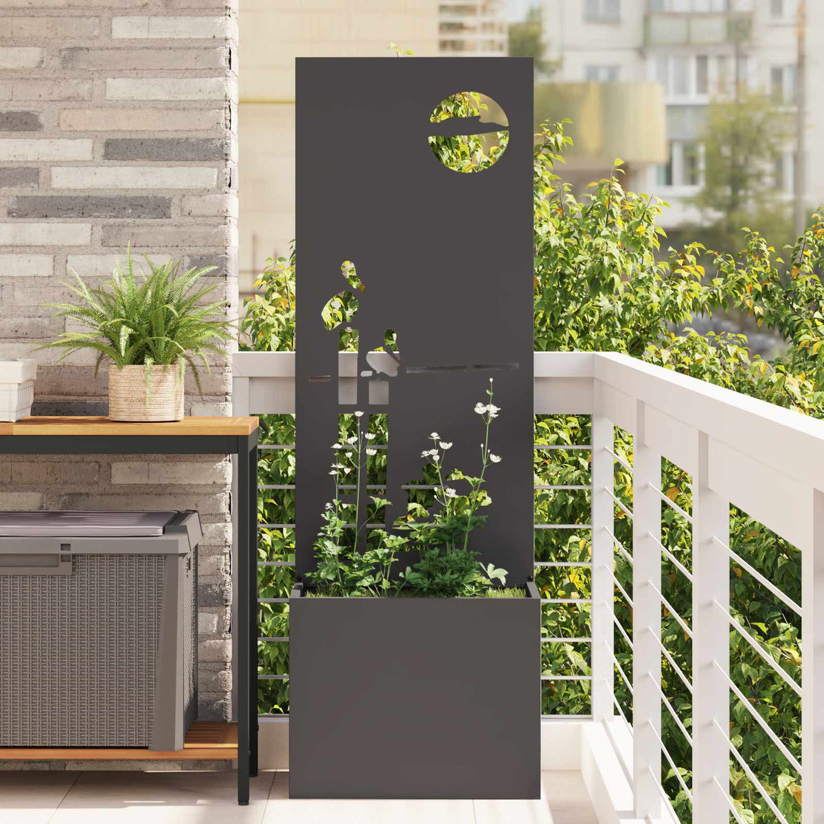 Tuin Privacy Screen Zwart 50 x 150 cm Koudgewalst staal is nu te koop bij PeponiXL, paradijselijk wonen!