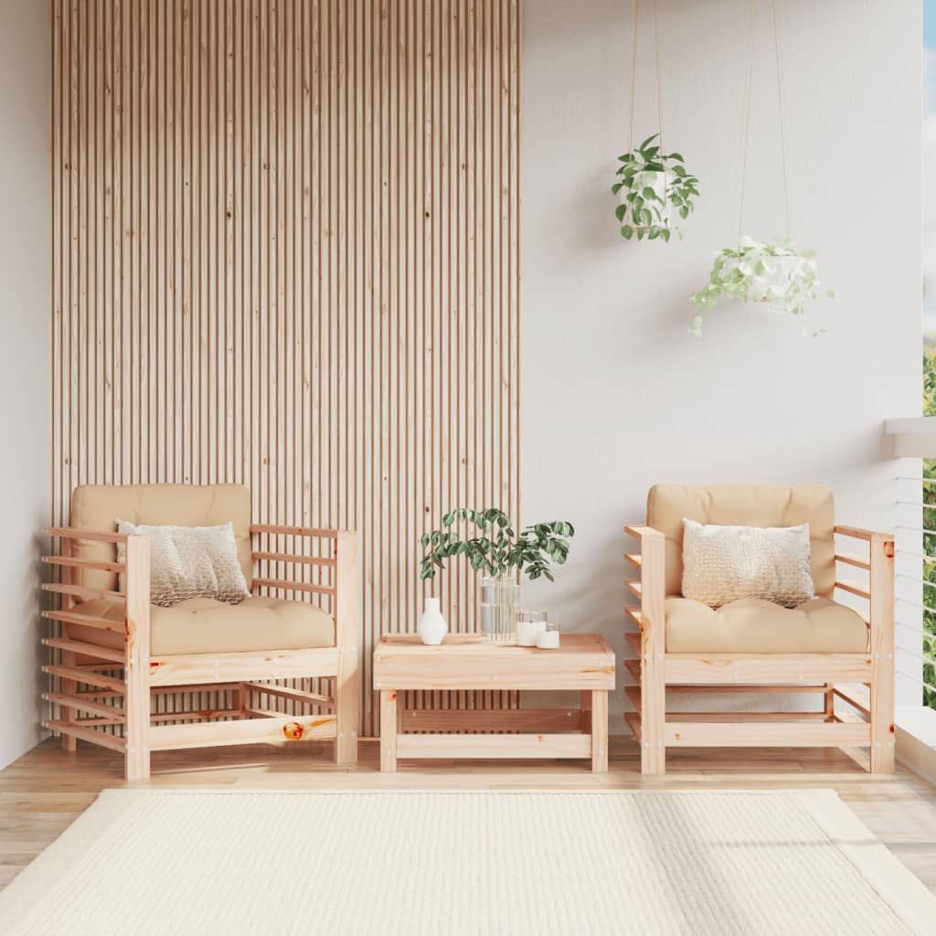 Tuinstoelen 2 st met kussens massief grenenhout is nu te koop bij PeponiXL, paradijselijk wonen!
