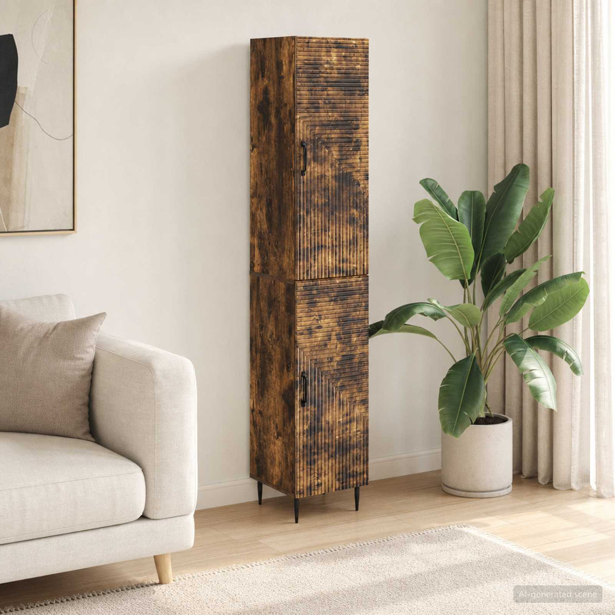 Kastenset 2 pcs Gerookt eiken 33 x 34,5 x 89,5 cm Bewerkt hout is nu te koop bij PeponiXL, paradijselijk wonen!
