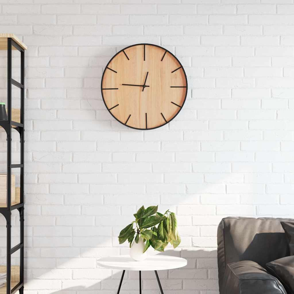 Wandklok Ø39 cm ijzer en bewerkt hout bruin is nu te koop bij PeponiXL, paradijselijk wonen!