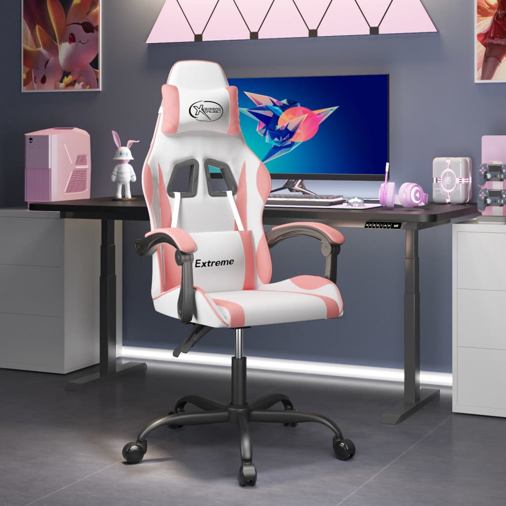 Gamestoel kunstleer wit en roze is nu te koop bij PeponiXL, paradijselijk wonen!