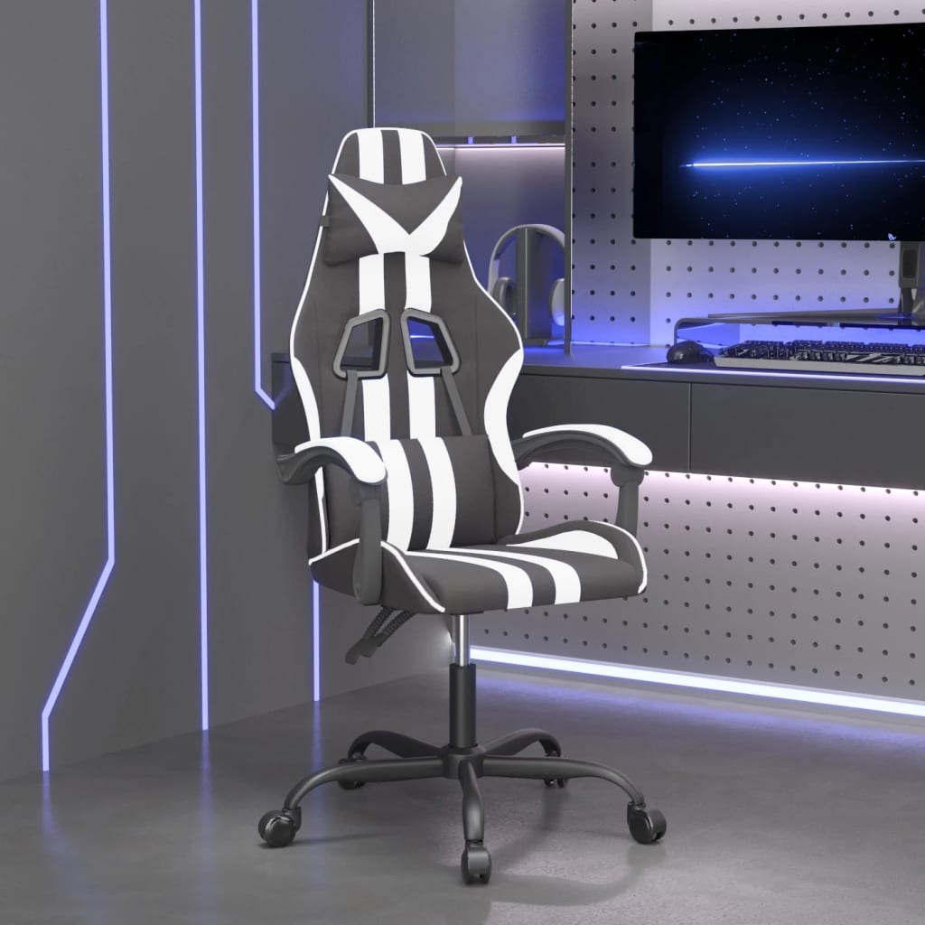 Gamestoel kunstleer zwart en wit is nu te koop bij PeponiXL, paradijselijk wonen!