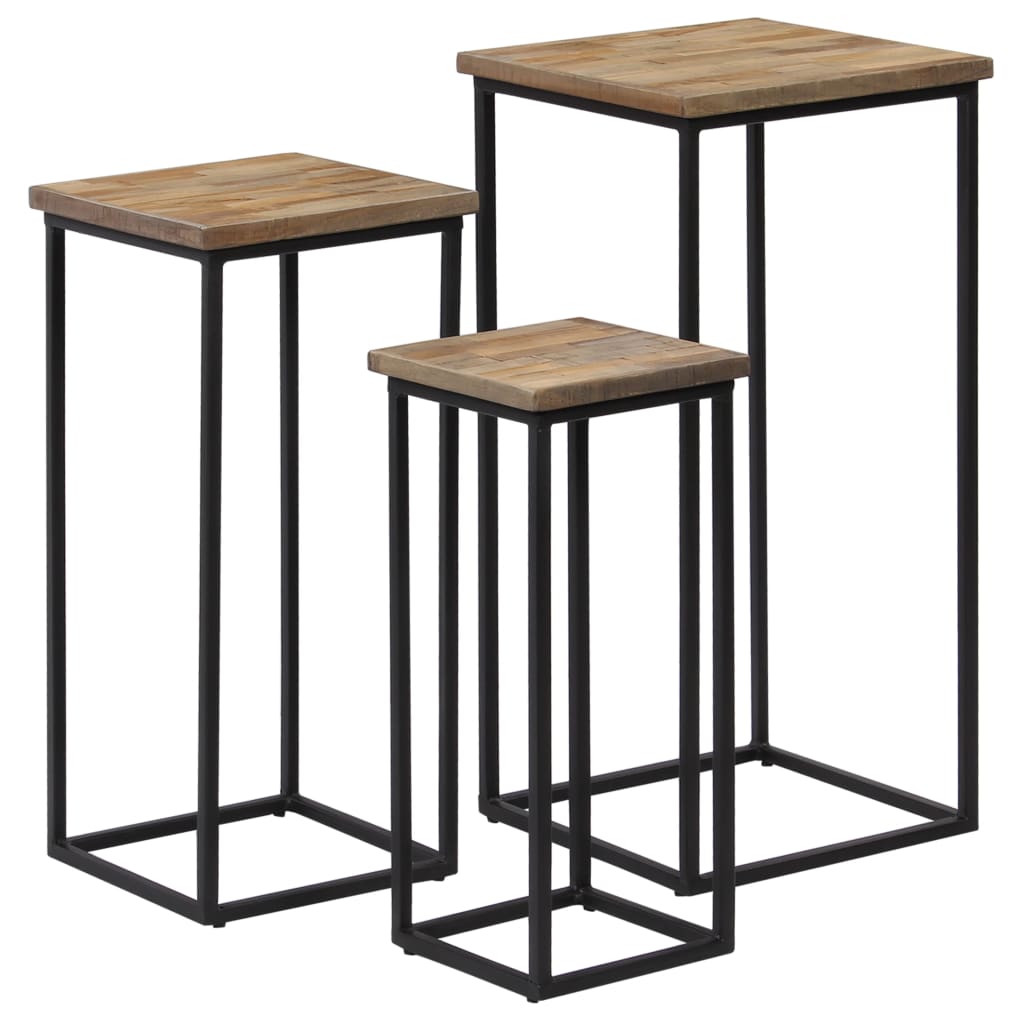 Plantentafelset gerecycled teakhout 3-delig is nu te koop bij PeponiXL, paradijselijk wonen!