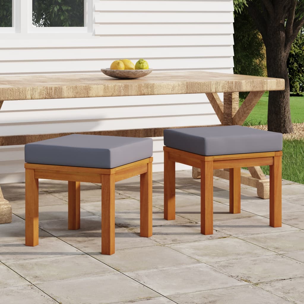 Tuinkrukjes 2 st met kussens 40x40x42 cm massief acaciahout is nu te koop bij PeponiXL, paradijselijk wonen!