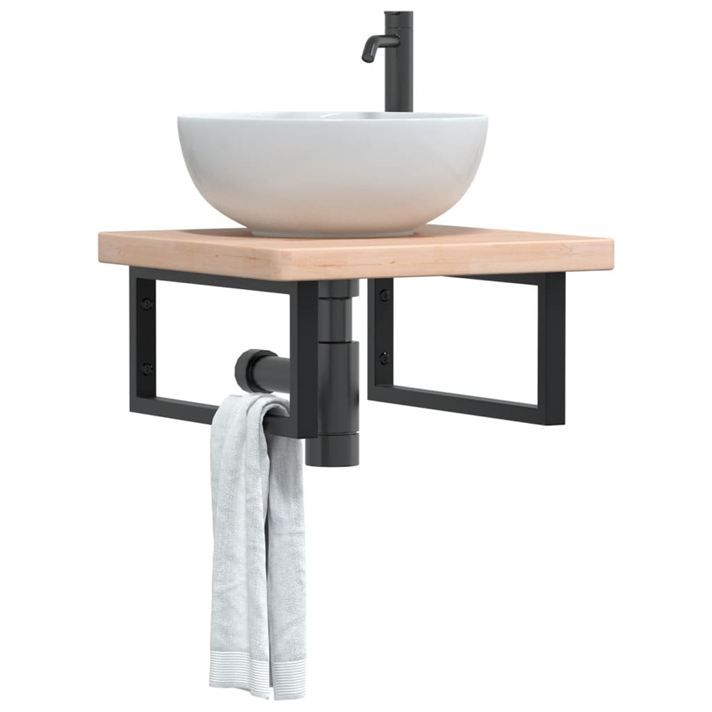 Badkamer wandschap staal en massief eikenhout is nu te koop bij PeponiXL, paradijselijk wonen!