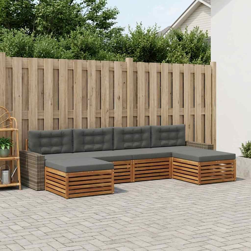 Sofa-Sets met kussen 6 pcs Massief Acaciahout is nu te koop bij PeponiXL, paradijselijk wonen!