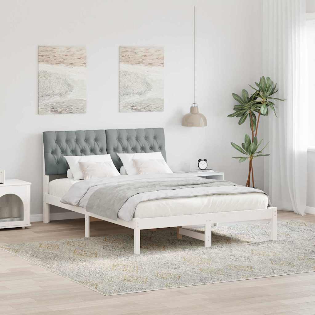 Bedframe met Gevoerd Hoofdgedeelte Wit 160 x 200 cm is nu te koop bij PeponiXL, paradijselijk wonen!