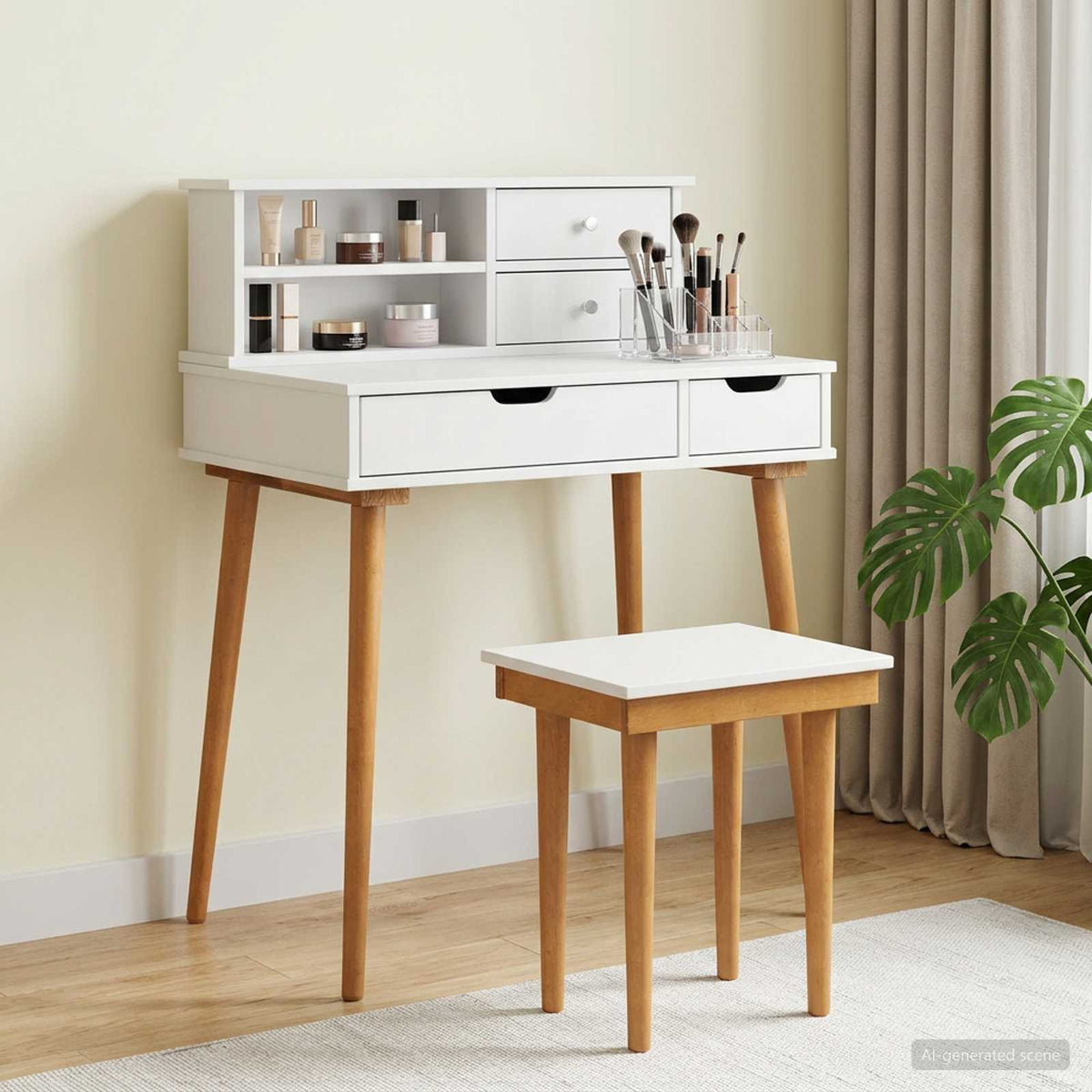 Toilettafel Set FAUSKE 3 pcs Wit 76 x 50 x 103,5 cm is nu te koop bij PeponiXL, paradijselijk wonen!