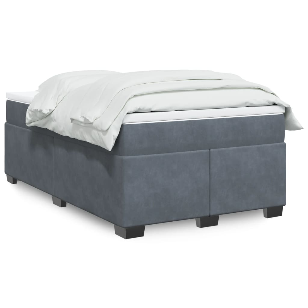 Boxspring met matras fluweel donkergrijs 120x190 cm is nu te koop bij PeponiXL, paradijselijk wonen!